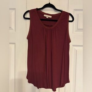LOFT Women's Sleeveless Top - Deep Rust